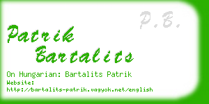 patrik bartalits business card